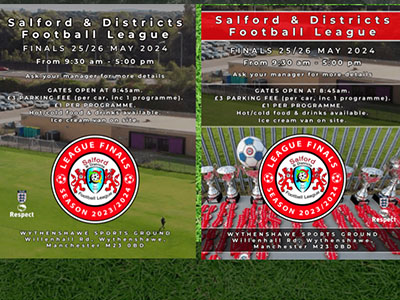 Football Club Graphics - The Salford & Districts football League Cup finals posters